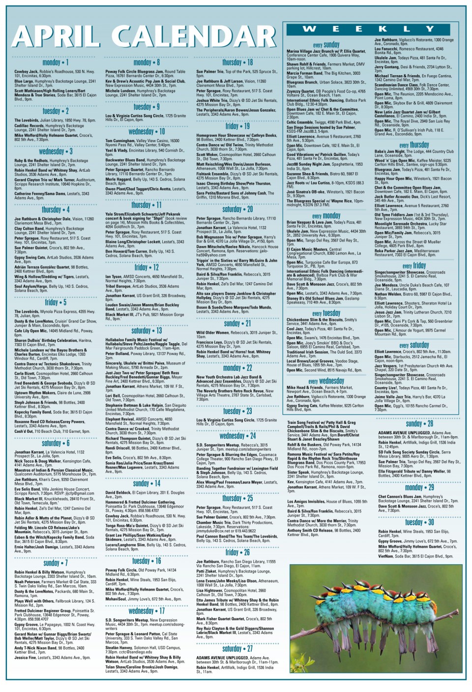 april web calendar