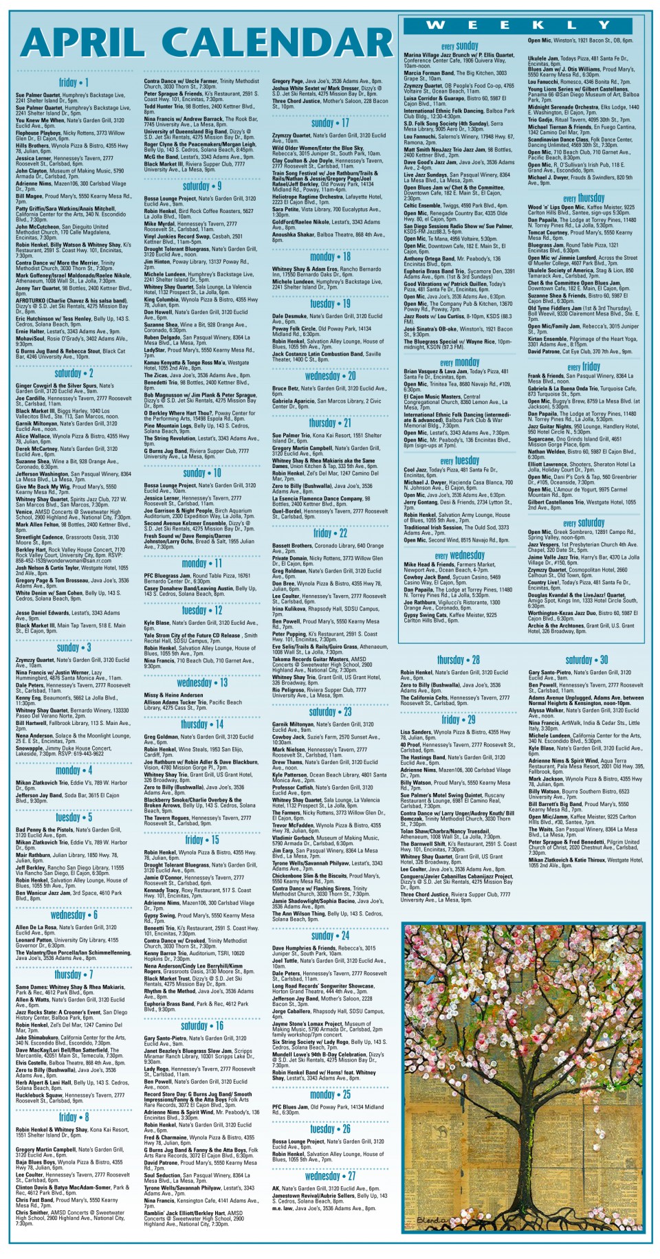 April 2016 Calendar