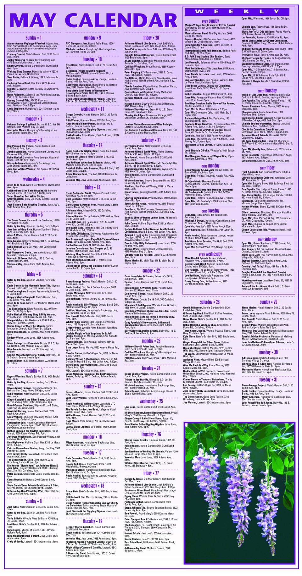 May 2016 Calendar