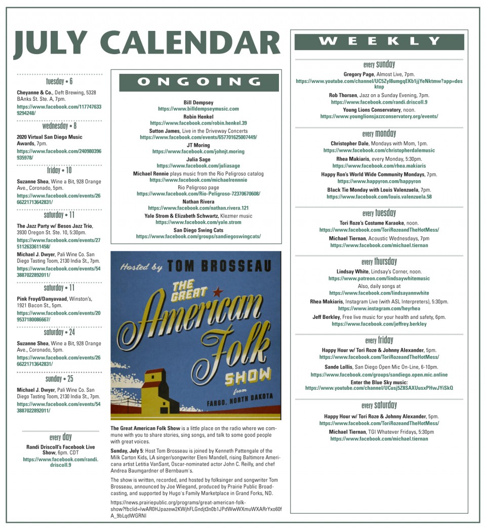 July 2020 Calendar