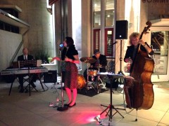 Whitney Shay Quartet at the library's first music event. Photo by LIz Abbott.