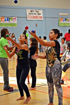Students learn to juggle