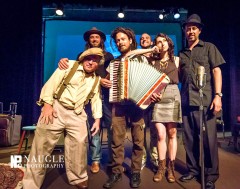 Resonator Concert at the Brooks Theatre with Robin Henkel, Ben Powell, Nathan, Trevor Mulvey, Jessie, Nathan James. Photo by John Naugle.