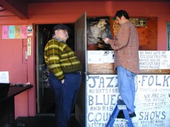 Buddy and Lou Curtiss at Folk Arts Rare Records. Photo by Gail Donnelly.
