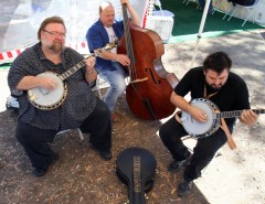 Bluegrass jam with Dennis Caplinger (far left). Photo by Dennis Andersen.
