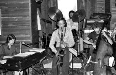 The original Joe Marillo Quartet at Chuck's Steak House, late 1970s: Satterfield, Marillo, Tim Shea, Gunnar Biggs. Photo by Michael Oletta.