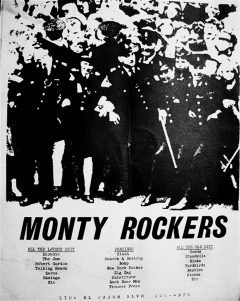 Ad for Dan McLain’s Monty Rockers record store 