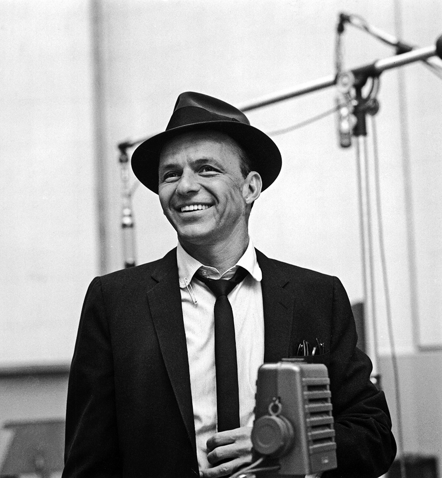 Frank Sinatra in the recording studio at Capitol Records, 1953. Photo ...